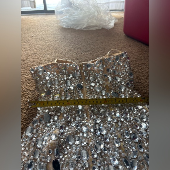 Jovani Sparkling Strapless Gown with Slit - Picture 3 of 16